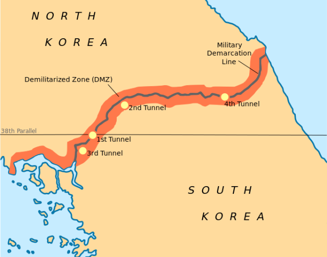 Divizarea Peninsulei Coreea - zona demilitarizată, foto preluare Wikipedia